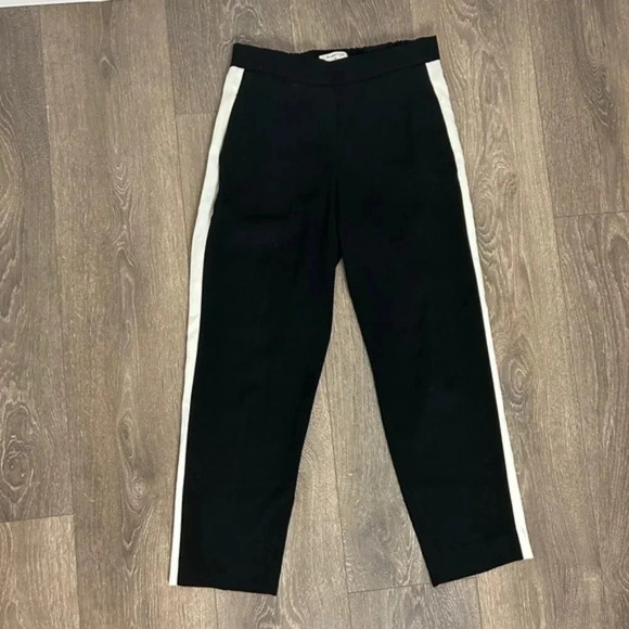 Aritzia Babaton Conan Pant Terado Side Stripe Crop Trousers Straight Leg Black - Picture 9 of 13